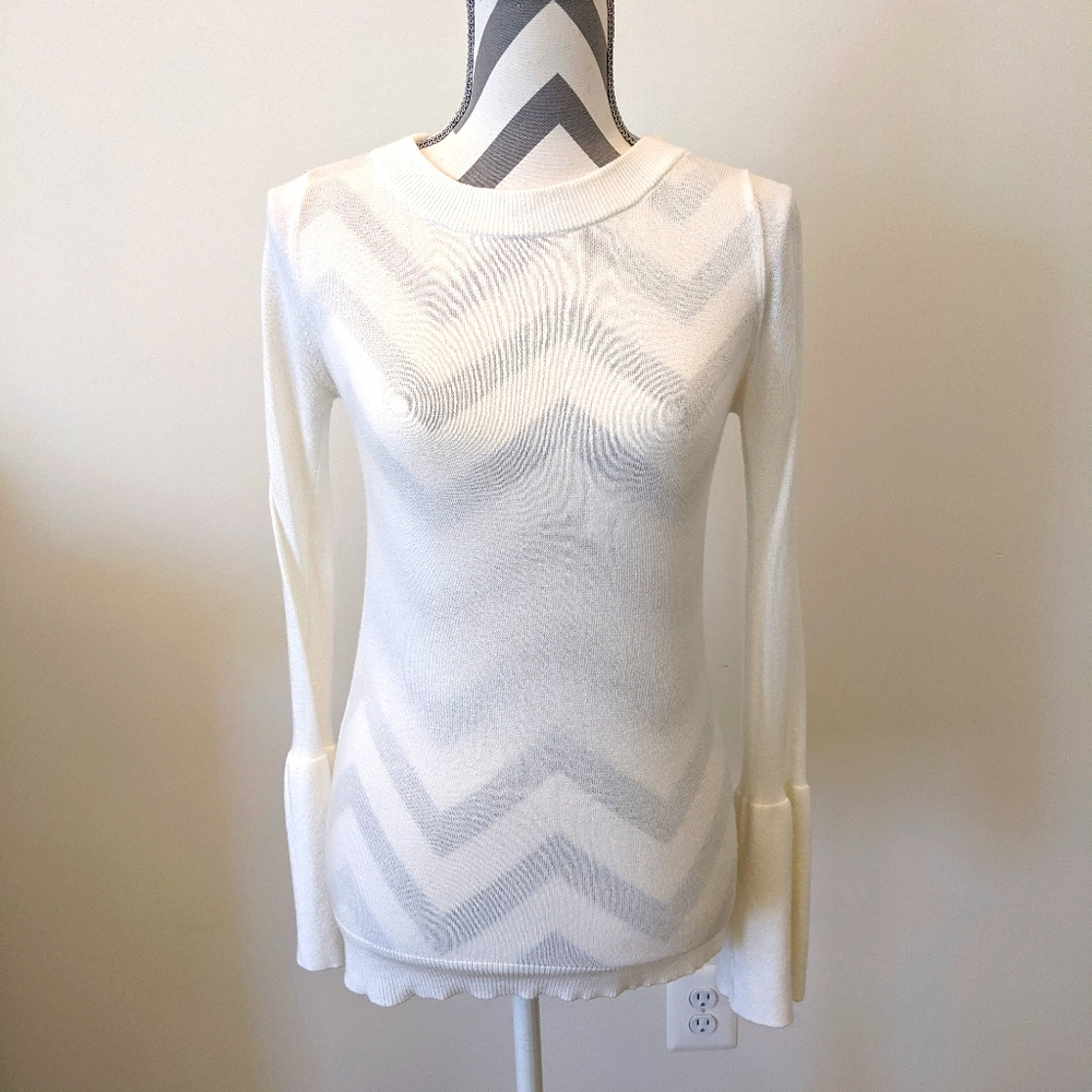 Bell sleeve ivory sweater
